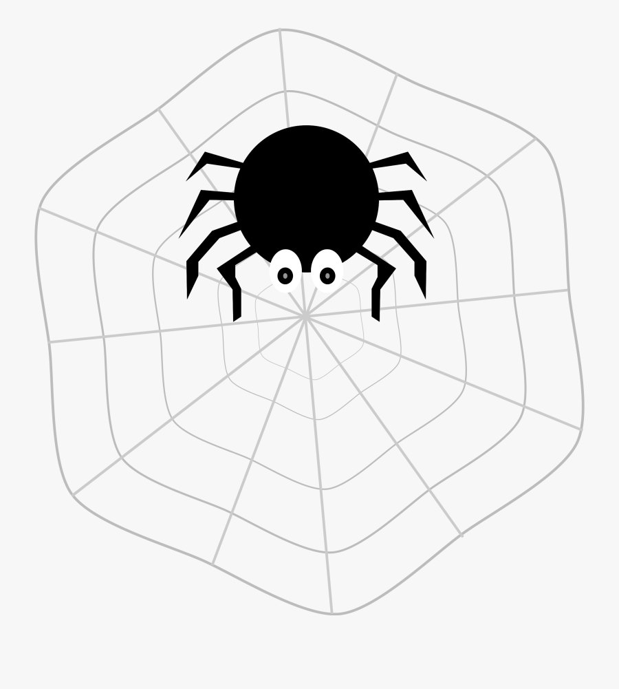 Clipart - Clip Art Spider With Webs, Transparent Clipart