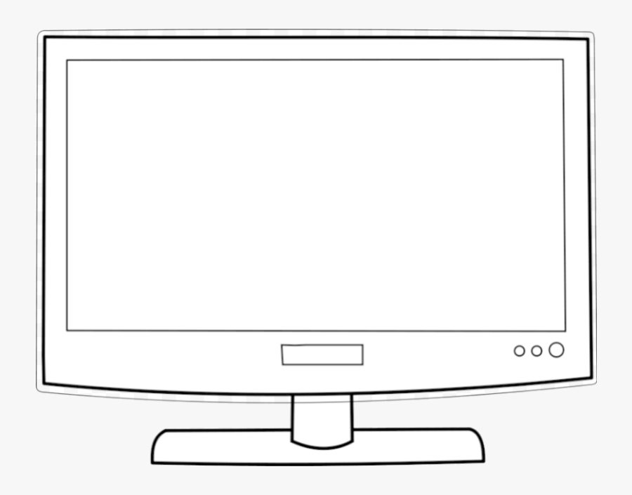 Tv Big Screen Clip Art Cliparts Clipart Of Television - Monitor Clipart Black And White, Transparent Clipart