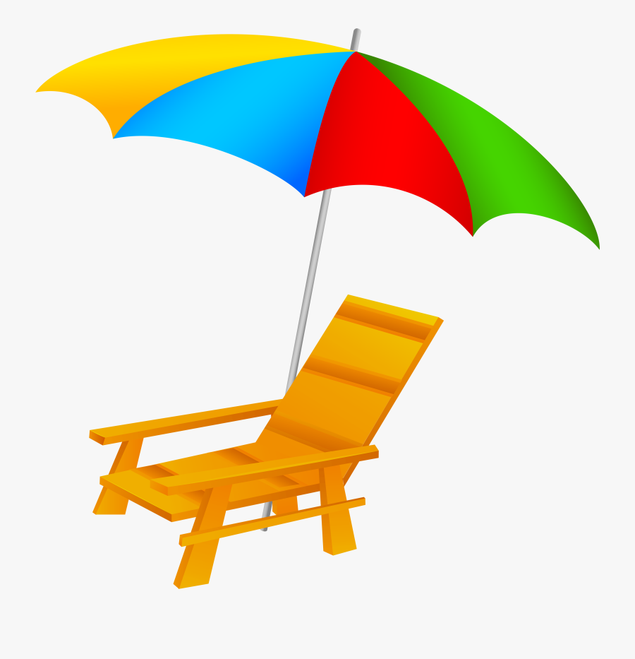 Beach Umbrella And Chair Png Clip Art - Transparent Background Beach Umbrella Clipart, Transparent Clipart