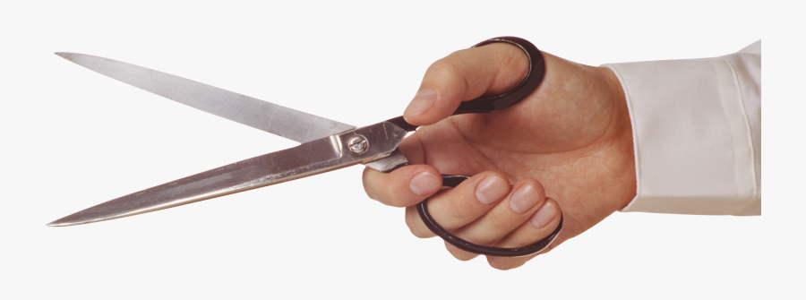 Transparent Hand In Hand Clipart - Hand Holding Scissors Png, Transparent Clipart