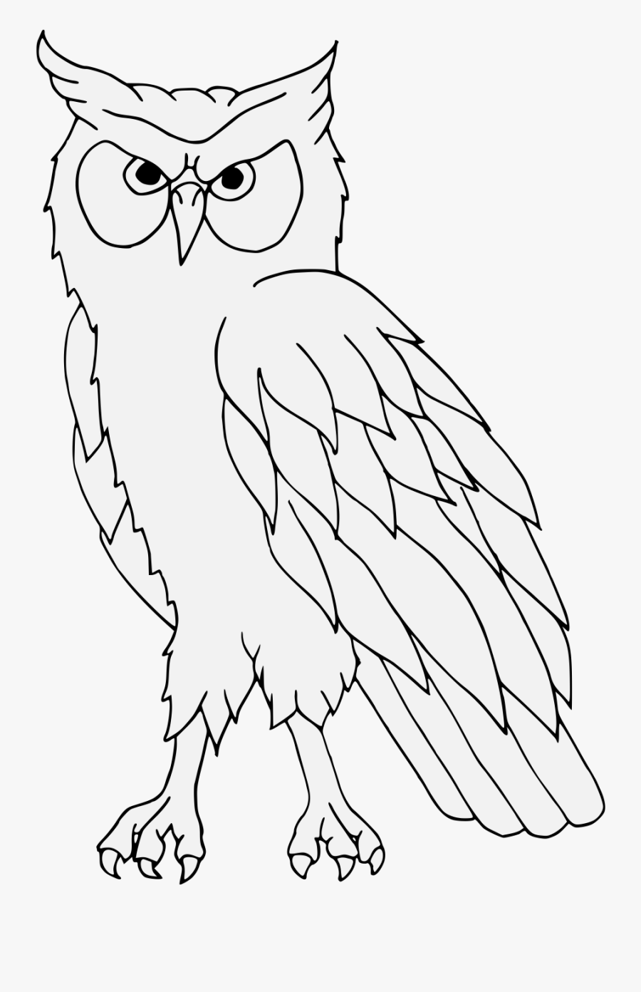Owl Line Art Heraldry Free Frame Clipart - Heraldic Owl Transparent Png, Transparent Clipart