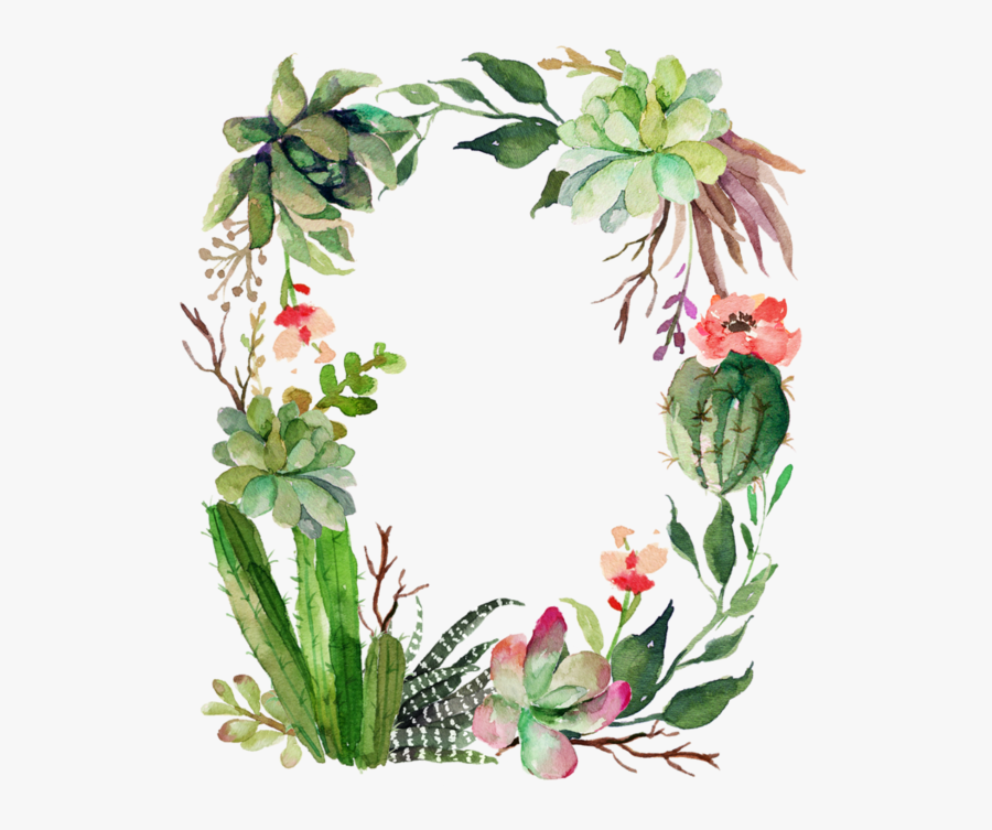 Clip Art Cactus Backdrop - Cactus Wreath Clipart, Transparent Clipart