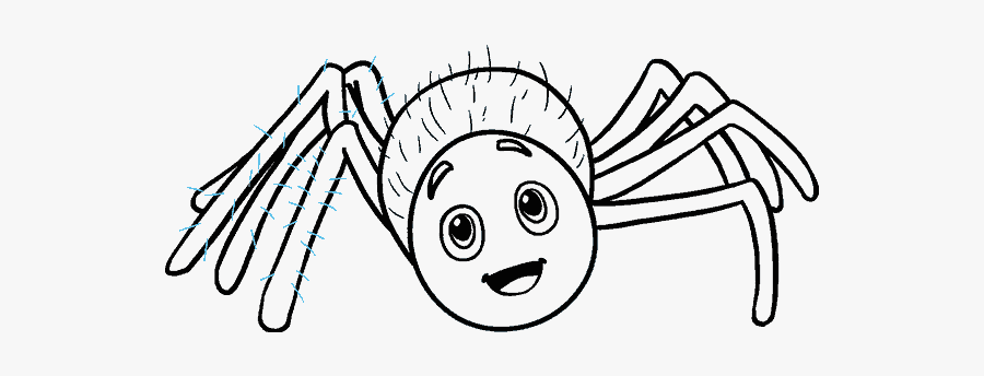 Spiders Clipart Easy Cartoon - Draw A Cartoon Spider, Transparent Clipart