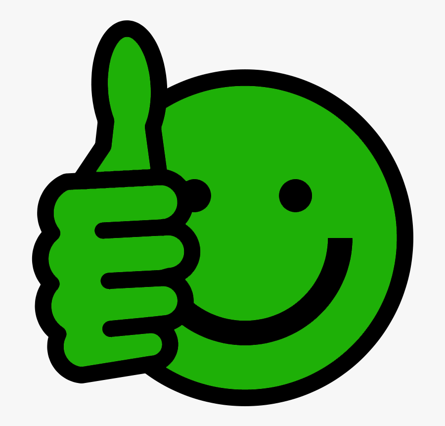 Thumbs Up Smiley - Clipart Green Thumbs Up, Transparent Clipart