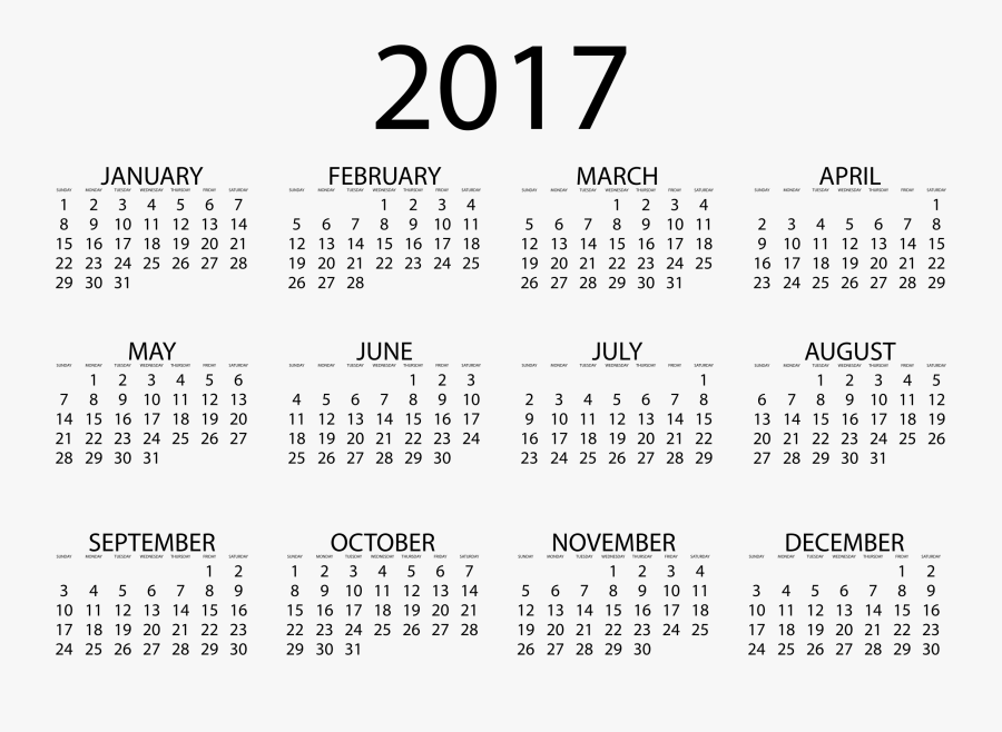 2017 Calendar Jpg Free Stock - 2017 Calendar, Transparent Clipart