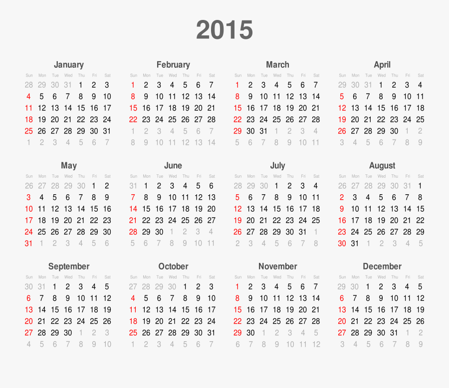 Clipart - Calendar 2018 With Monday, Transparent Clipart