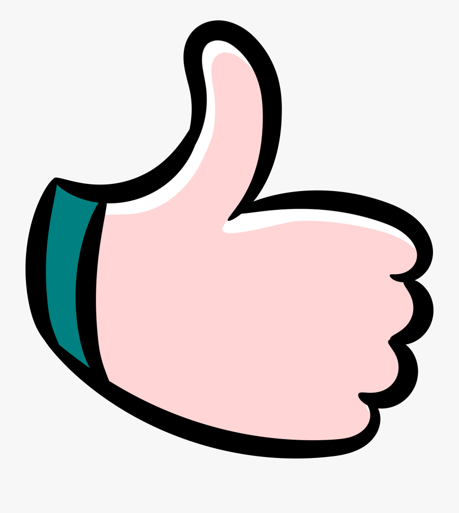 Thumb,area,artwork - Cartoon Thumbs Up Png, Transparent Clipart