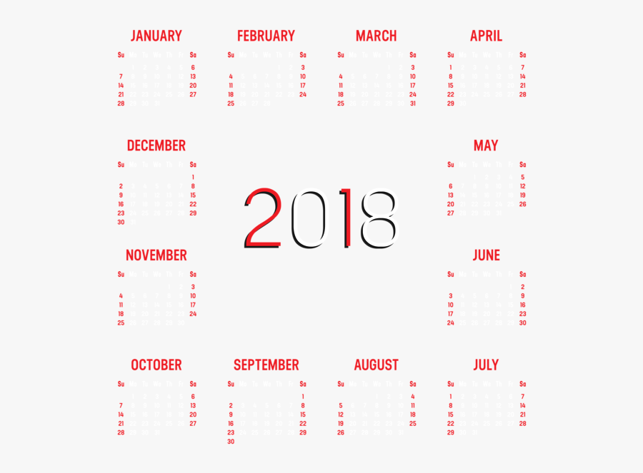Transparent Png Image - 2018 Calendar High Quality, Transparent Clipart