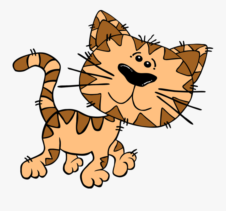 Free Vector Cartoon Cat Walking Clip Art - Cartoon Cat Transparent Background, Transparent Clipart