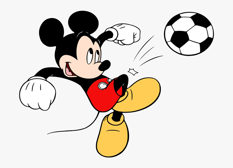 Mickey Playing Soccer - Cartoon Clipart Soccer Ball, Transparent Clipart