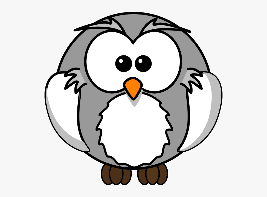 Gray Owl Svg Clip Arts - Grey Cartoon Owl, Transparent Clipart