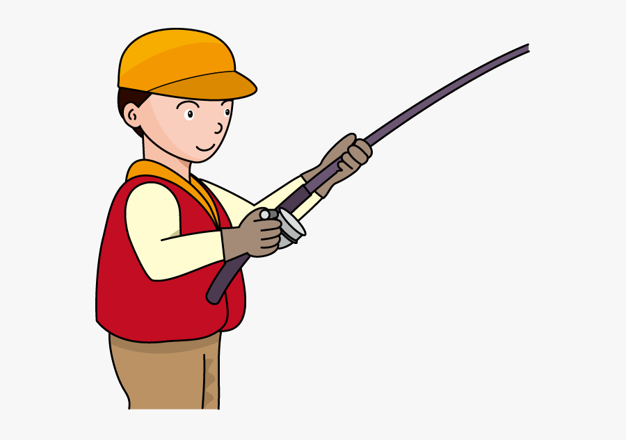 Clipart Fisherman With Rod, Transparent Clipart