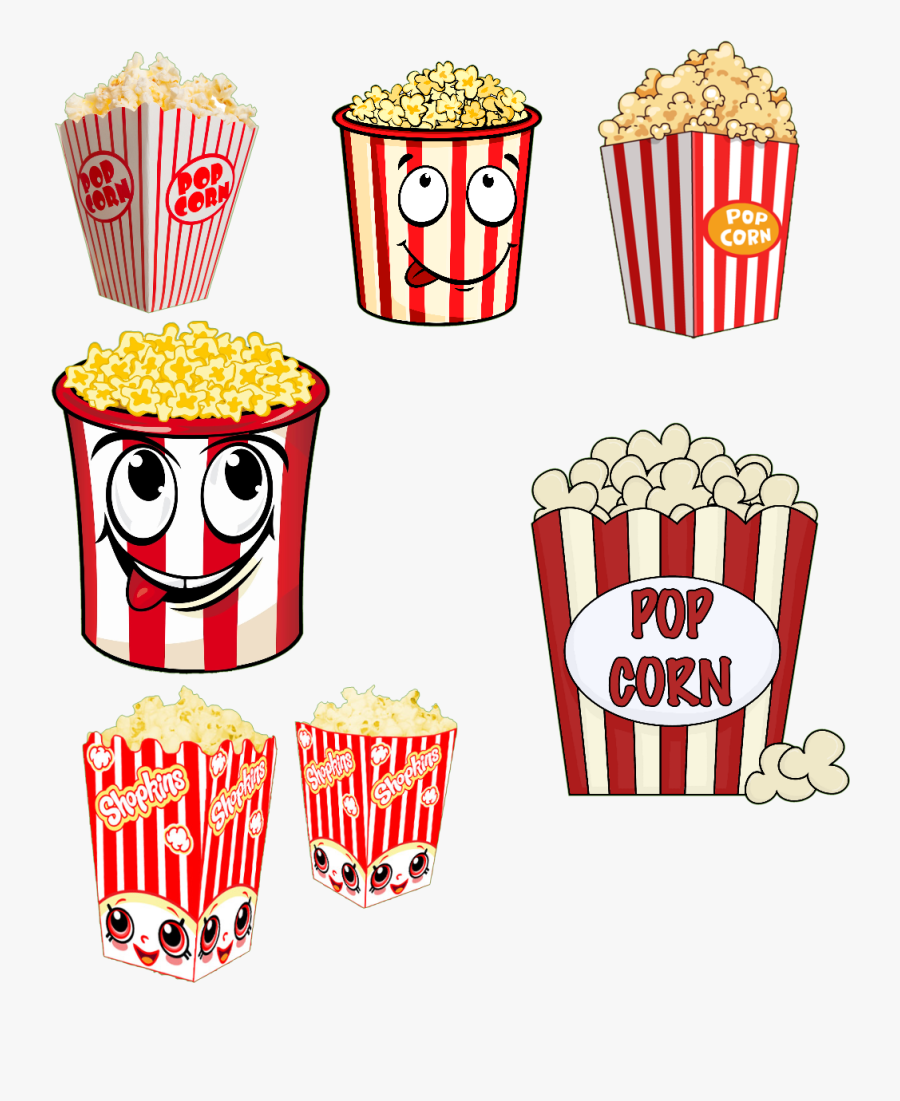 Transparent Pop Corn Png - Cute Popcorn Clipart Black And White, Transparent Clipart