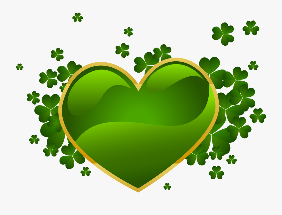 St Patrick's Day Heart, Transparent Clipart