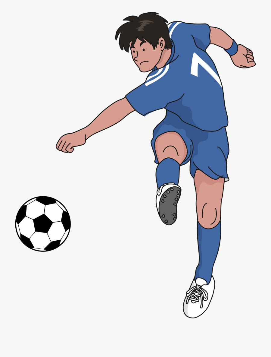 Clip Art Soccer Player Big Image - Player Shooting The Ball, Transparent Clipart