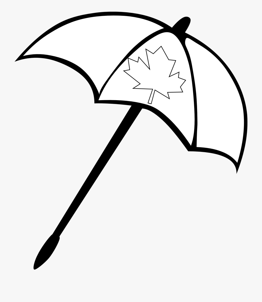 Umbrella Black And White Umbrella Clipart - Easy Beach Umbrella To Draw, Transparent Clipart