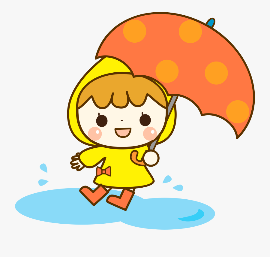 Girl With Umbrella - Girl With Umbrella Clipart, Transparent Clipart