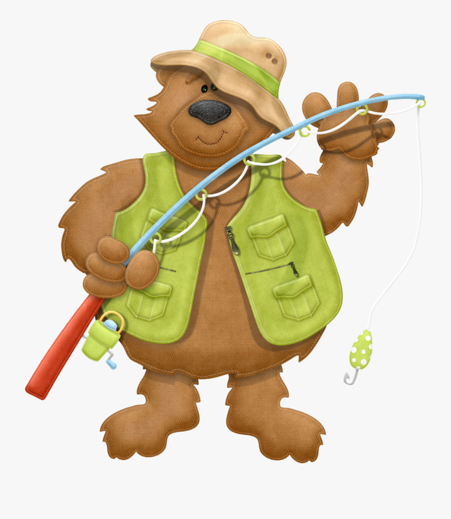 Fathers Day Printables - Fishing With A Bear Cartoon, Transparent Clipart