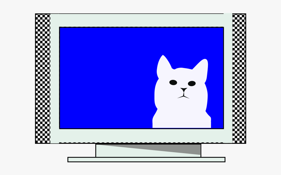 Tv Cat - Led-backlit Lcd Display, Transparent Clipart