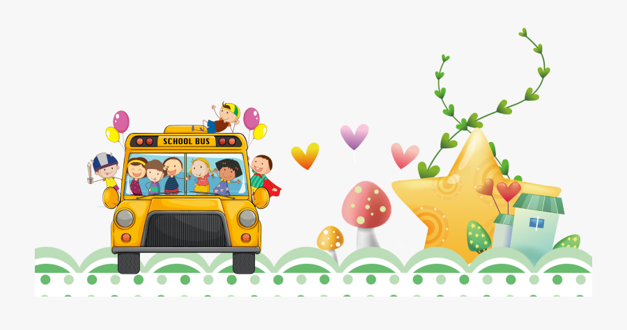 Bus School Microsoft Powerpoint Template Clip Art - School Template Clipart, Transparent Clipart