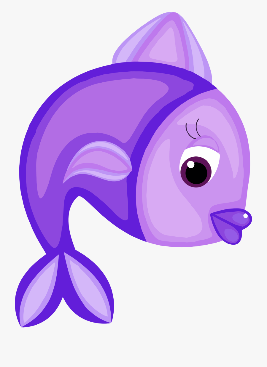 Blue Fish Picture Royalty Free - Clip Art Purple Fish, Transparent Clipart