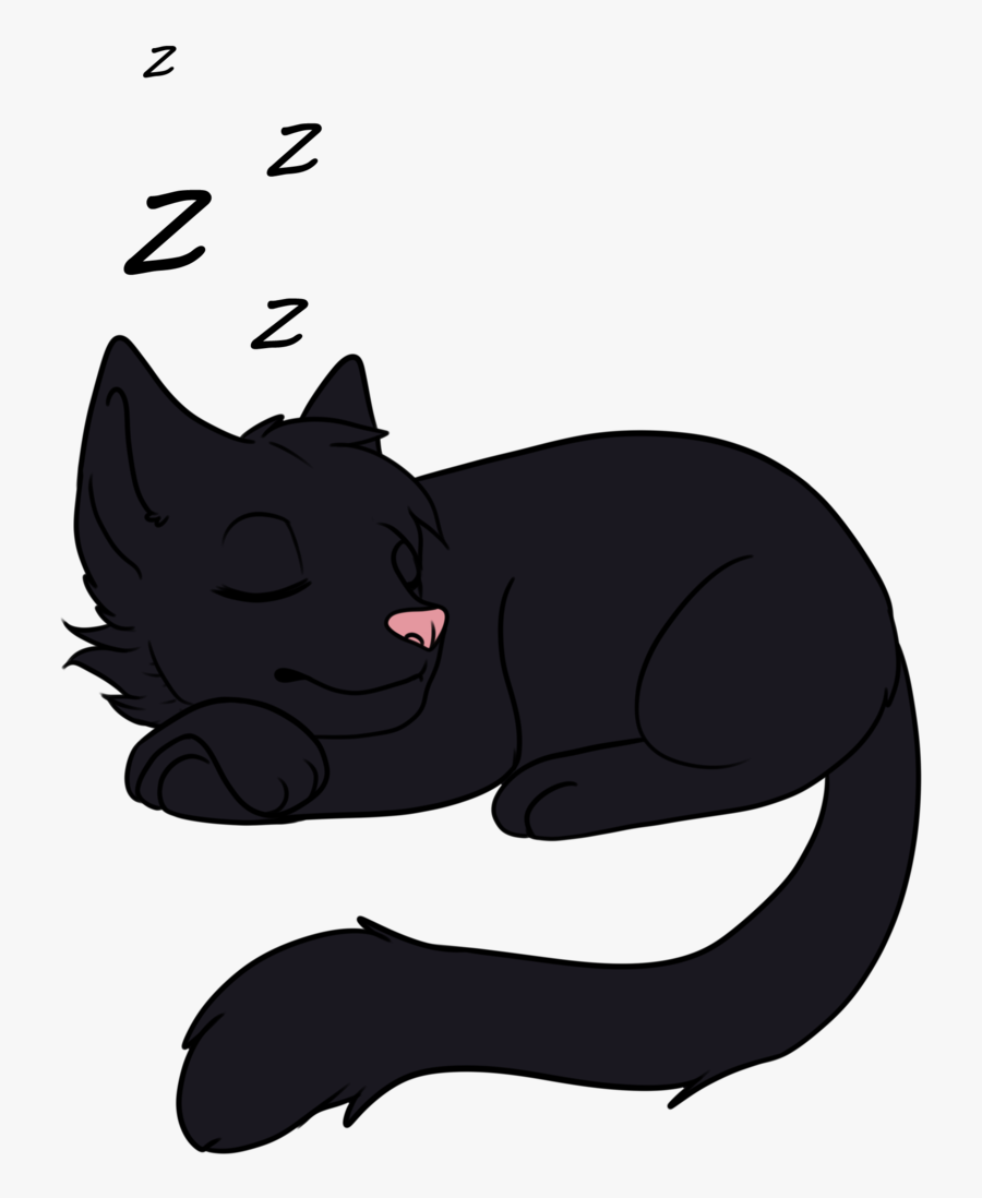 Sleeping Cat Png - Cartoon Black Cat Sleeping, Transparent Clipart