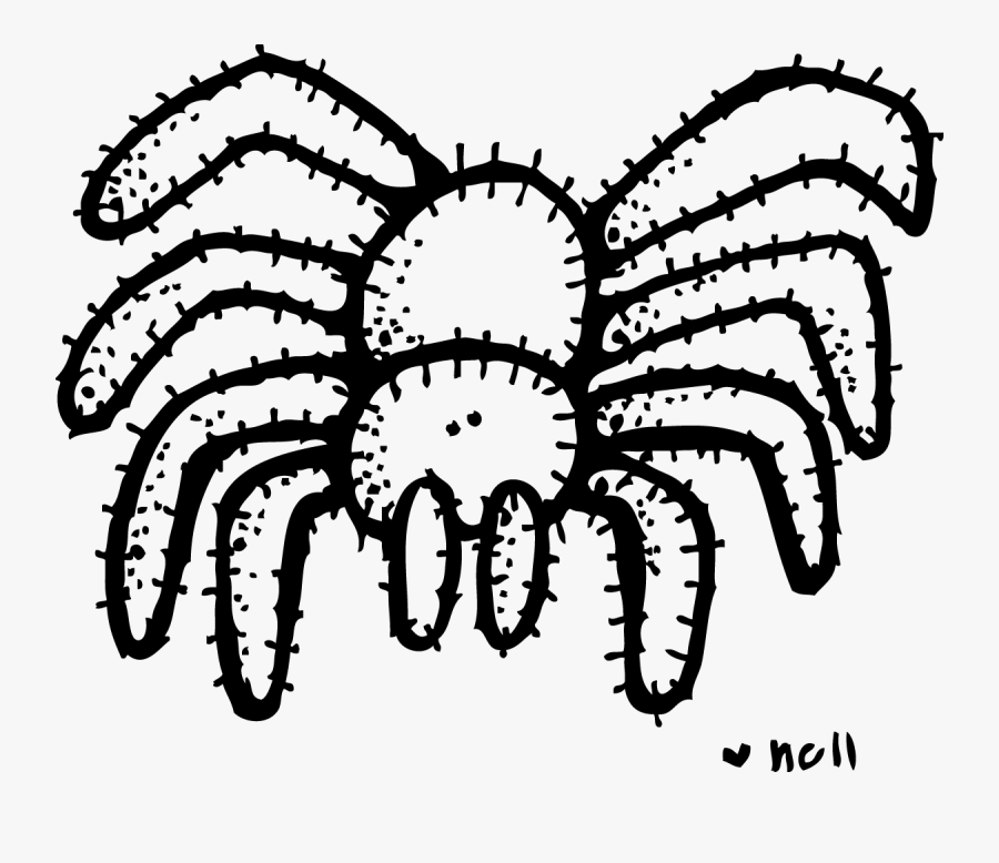 Transparent Spider Clipart - Melonheadz Halloween Black And White, Transparent Clipart