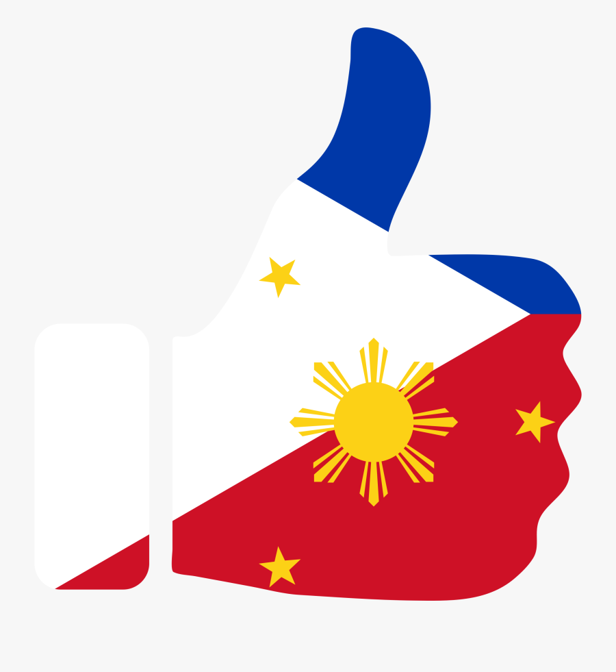 Thumbs Up Philippines With Stroke - Philippine Flag Thumbs Up, Transparent Clipart