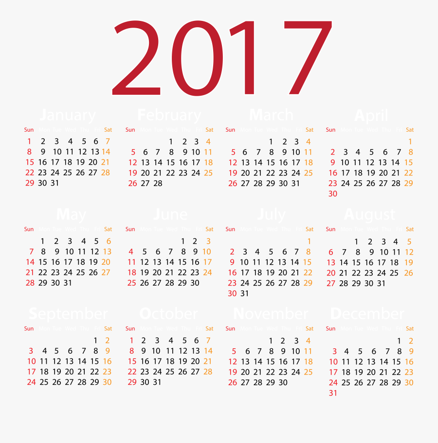 28 Collection Of Calendar Clipart 2017 , Png Download, Transparent Clipart