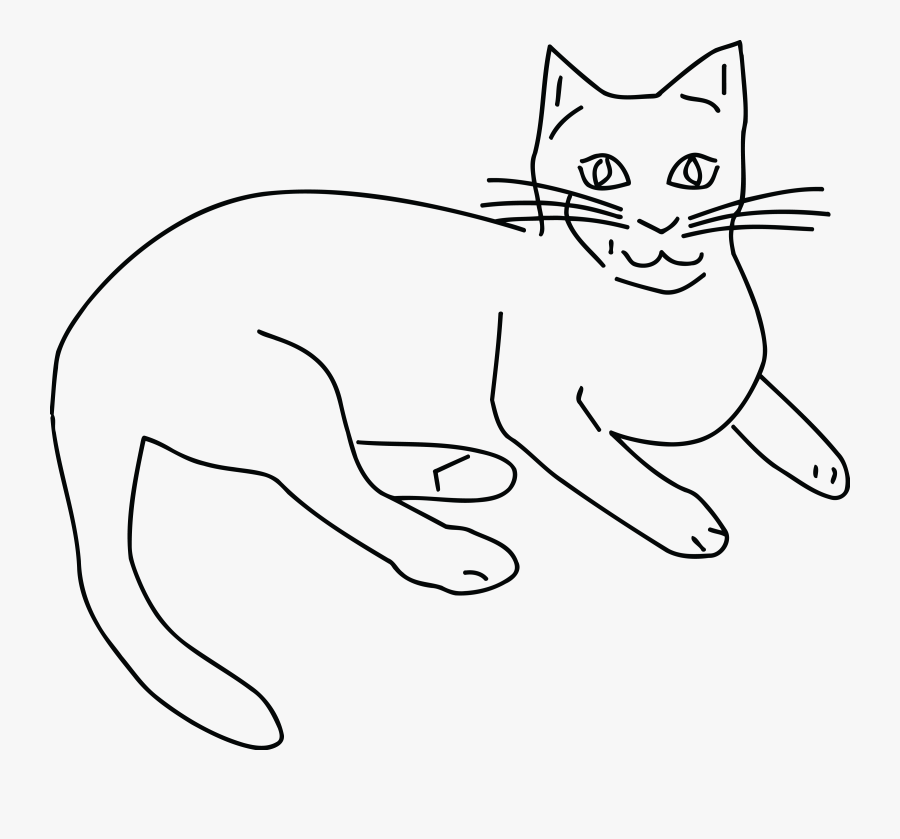 Cat Clipart Black White - Clipart Image Black And White Of A Cat, Transparent Clipart