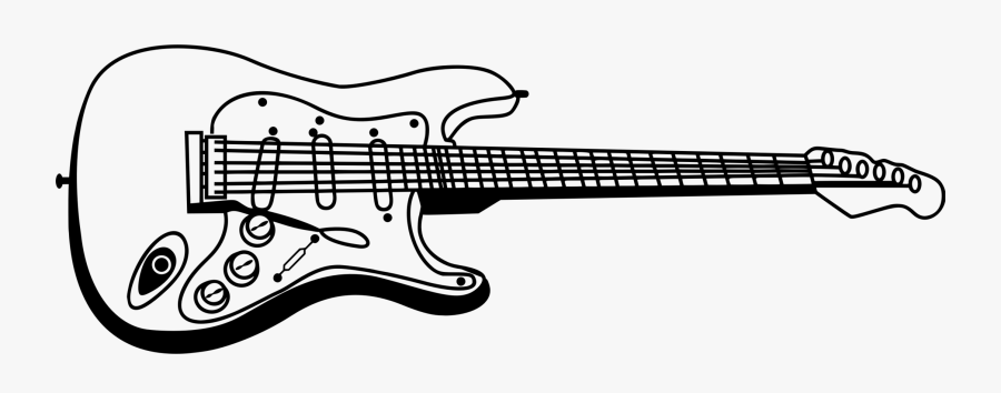 Musical Instrument,guitar Accessory,plucked String - Bass Guitar Clipart Black And White, Transparent Clipart