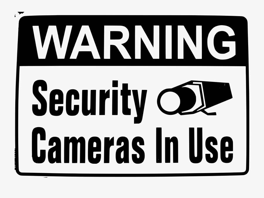 Clipart Warning Security Camera In Use - Security Camera In Use Sign Printable, Transparent Clipart