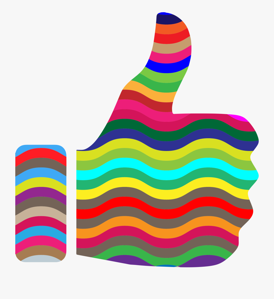 Clipart Prismatic Thumbs Up Clipart - Rainbow Thumbs Up Clip Art, Transparent Clipart