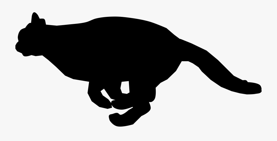 Monochrome Cat - Running Black Cat Clipart, Transparent Clipart