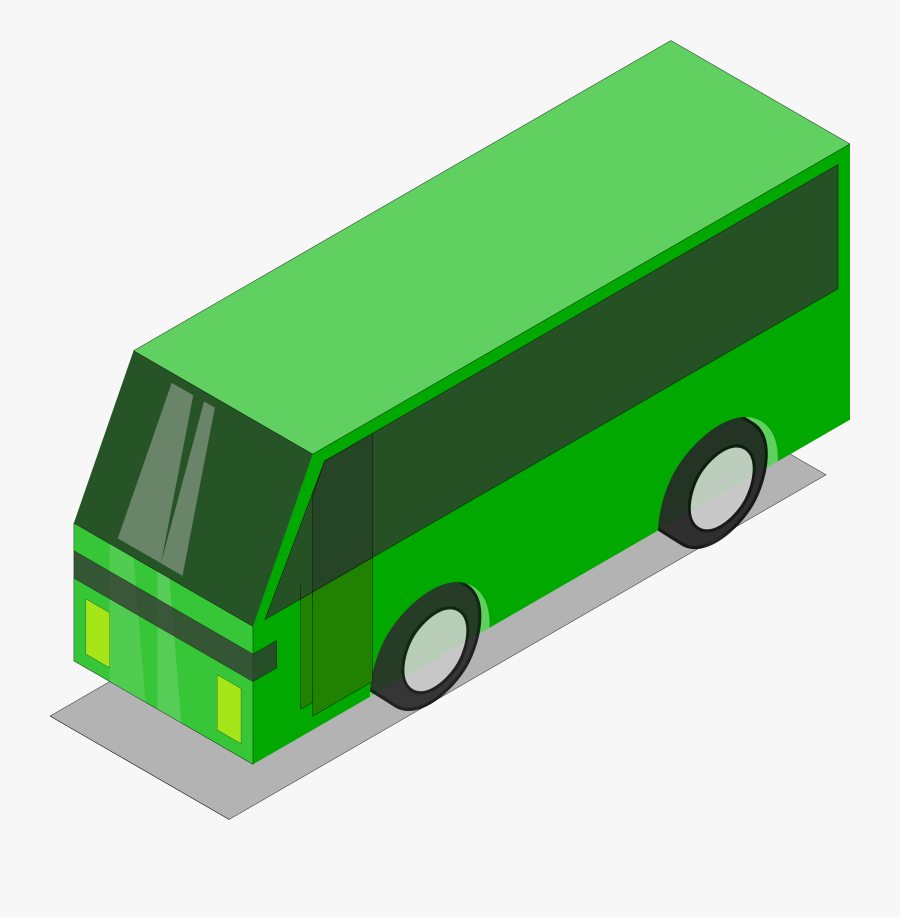 Bus Clipart Green - Bus 3d Icon Png, Transparent Clipart