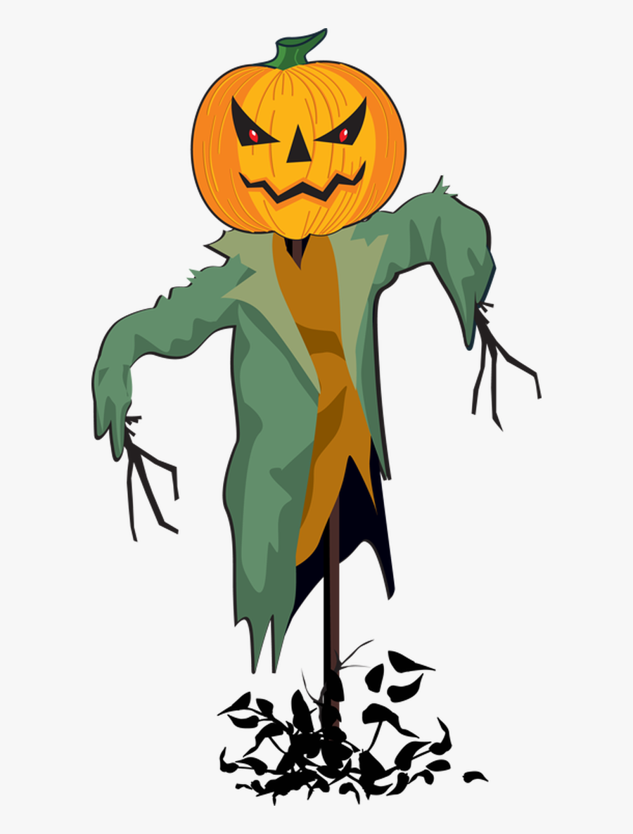 Elegant Pumpkin Clipart Coloring Page - Halloween Scarecrow Clipart, Transparent Clipart