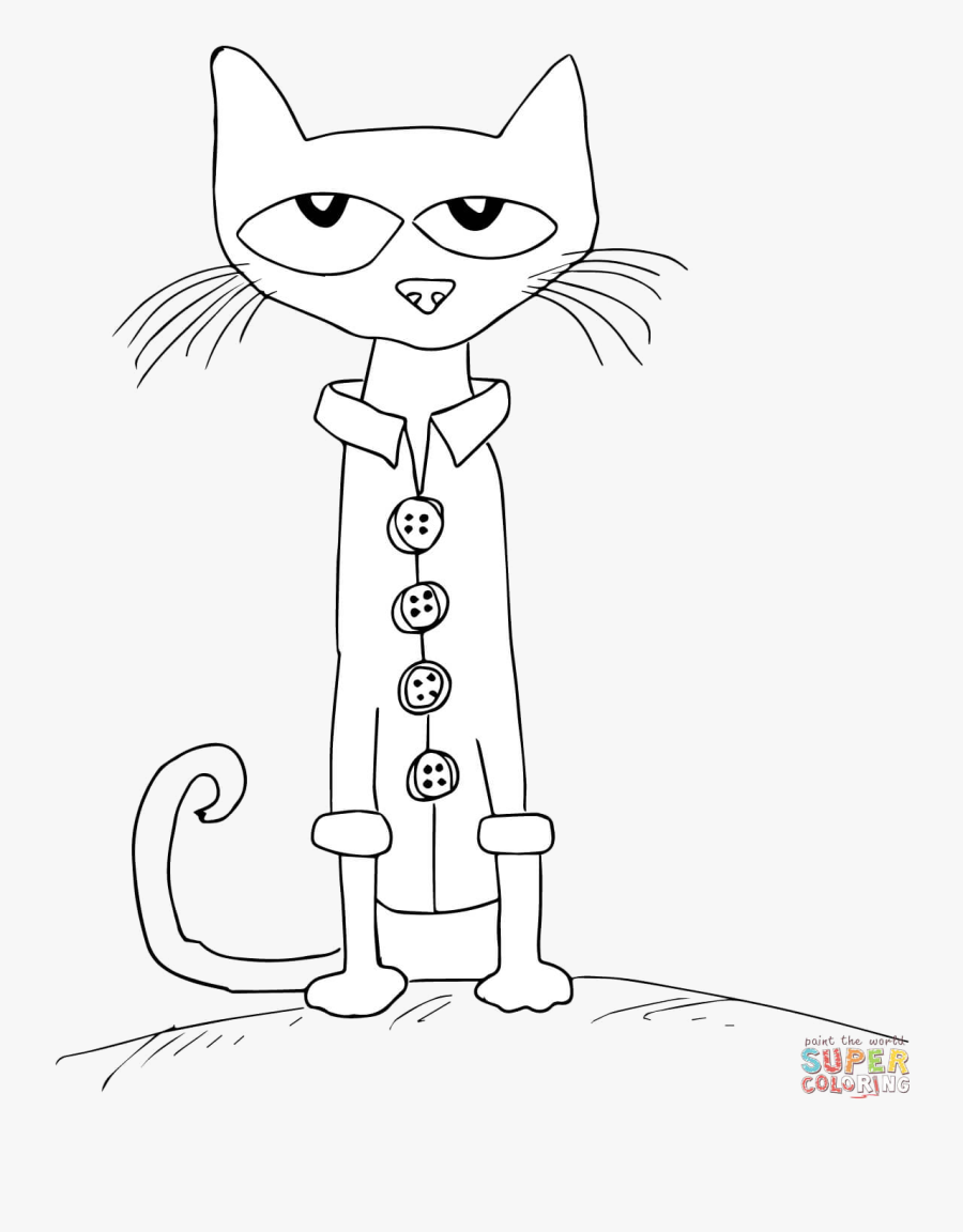 Pete The Cat Beautiful Free Clipart Clip Art Library - Coloring Pete The Cat, Transparent Clipart