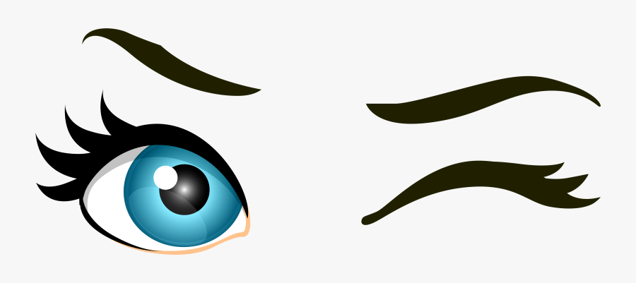 Blue Winking Eyes Png Clip Art, Transparent Clipart