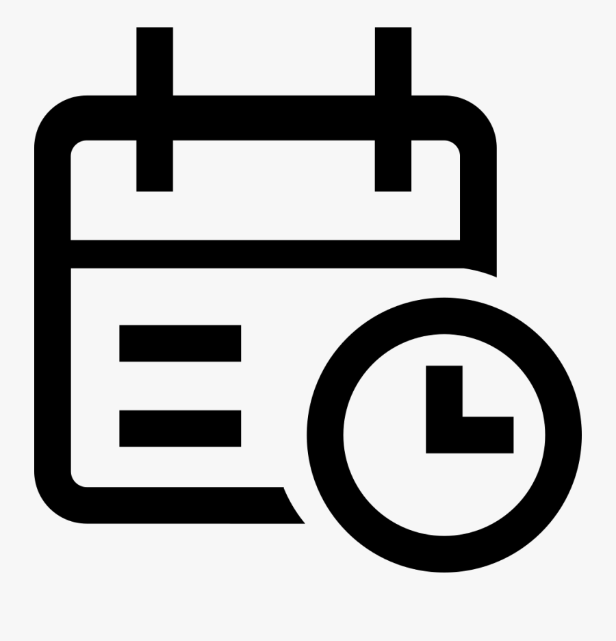 Transparent Calendar Clipart Black And White - Calendar Time Icon Png, Transparent Clipart