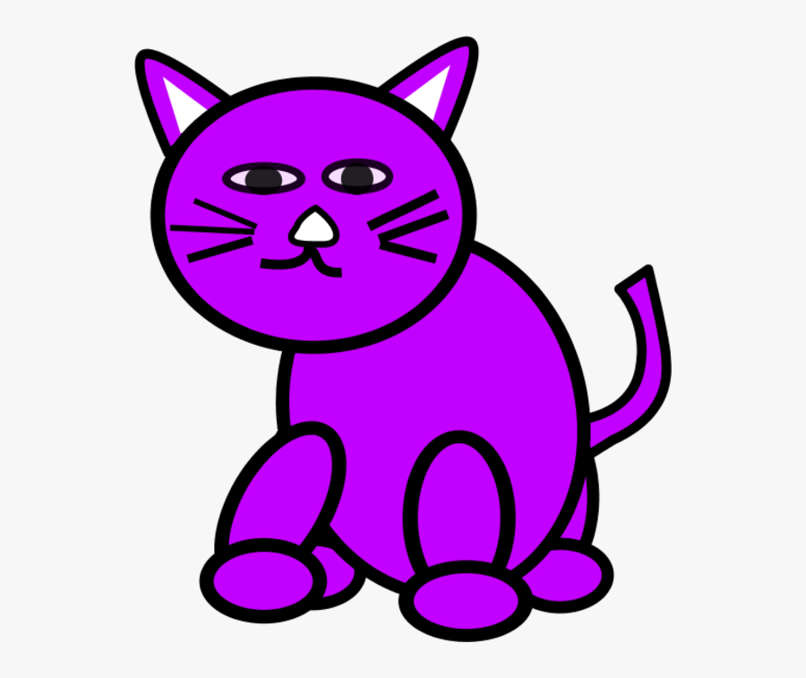 Clip Art Clipart - Purple Cat Clipart, Transparent Clipart