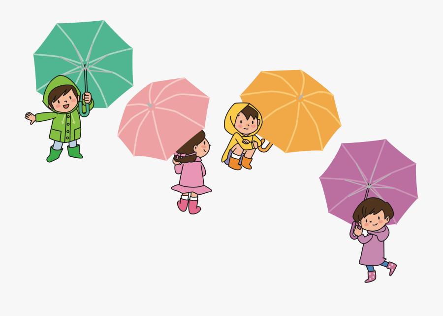 This Free Icons Png Design Of Children With Umbrellas - Umbrella Children Clipart, Transparent Clipart