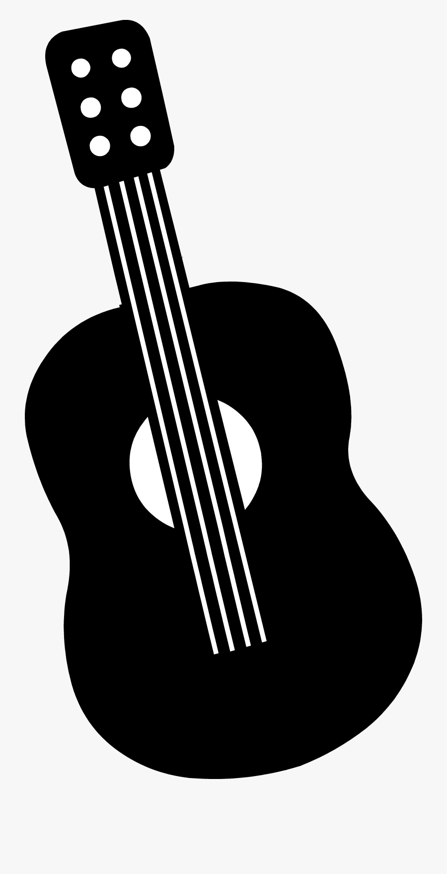 Electric Guitar Clipart Black And White Free - Small Guitar Clip Art, Transparent Clipart