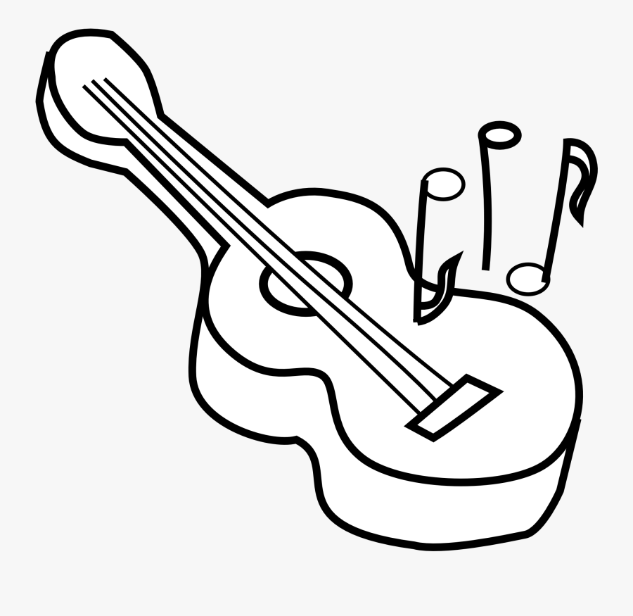 Guitar Black And White Guitar Clip Art Black And White - Guitar Playing Clipart Black And White, Transparent Clipart