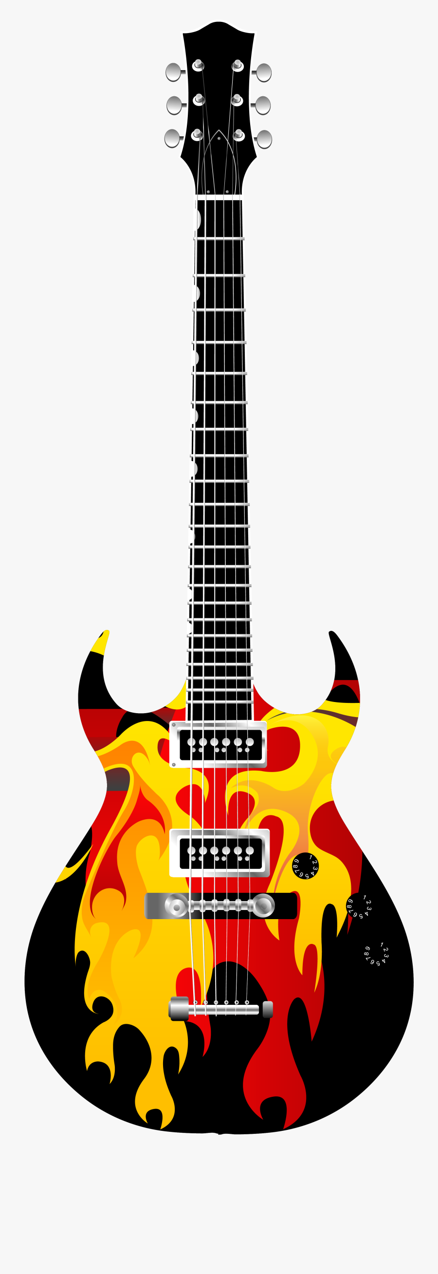 Guitar Clipart On Fire - Transparent Background Guitar Png, Transparent Clipart