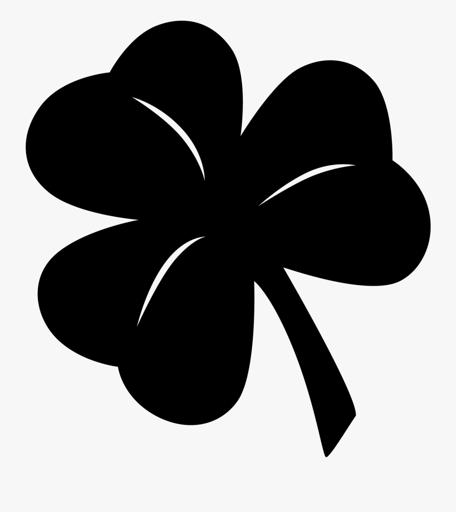 Black Clipart Clover - Black Shamrock Transparent Background, Transparent Clipart