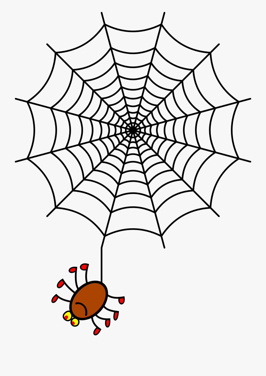 Spider Clipart Web Drawing - Transparent Spider Web Cartoon, Transparent Clipart
