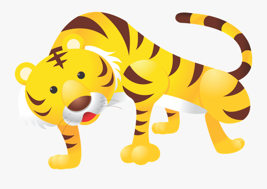Animal Wall Sticker - Public Domain Cartoon Tiger, Transparent Clipart