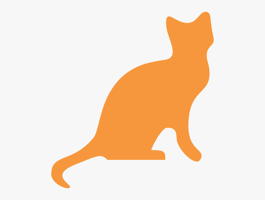 Orange Cat Silhouette Clip Art - Cat Silhouette Transparent Background, Transparent Clipart