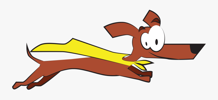 Clipart - Dog In Cape Cartoon, Transparent Clipart