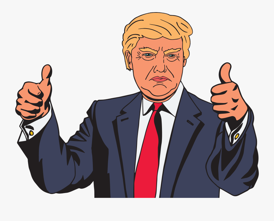 Clip Art Guy With Thumbs Up - Fake News Trump Png, Transparent Clipart
